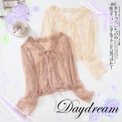 taobao agent Soft retro lace elegant cardigan, Lolita style, for girls, lace dress, UV protection