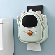 Toilet paper roll paper towel box toilet punch-free wall-mounted face towel toilet paper box rack