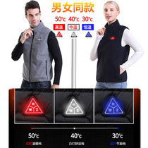 Autumn and winter fever fleece vest vest female electric heating stand collar knitted horse clip charging waistcoat riding cold jacket men