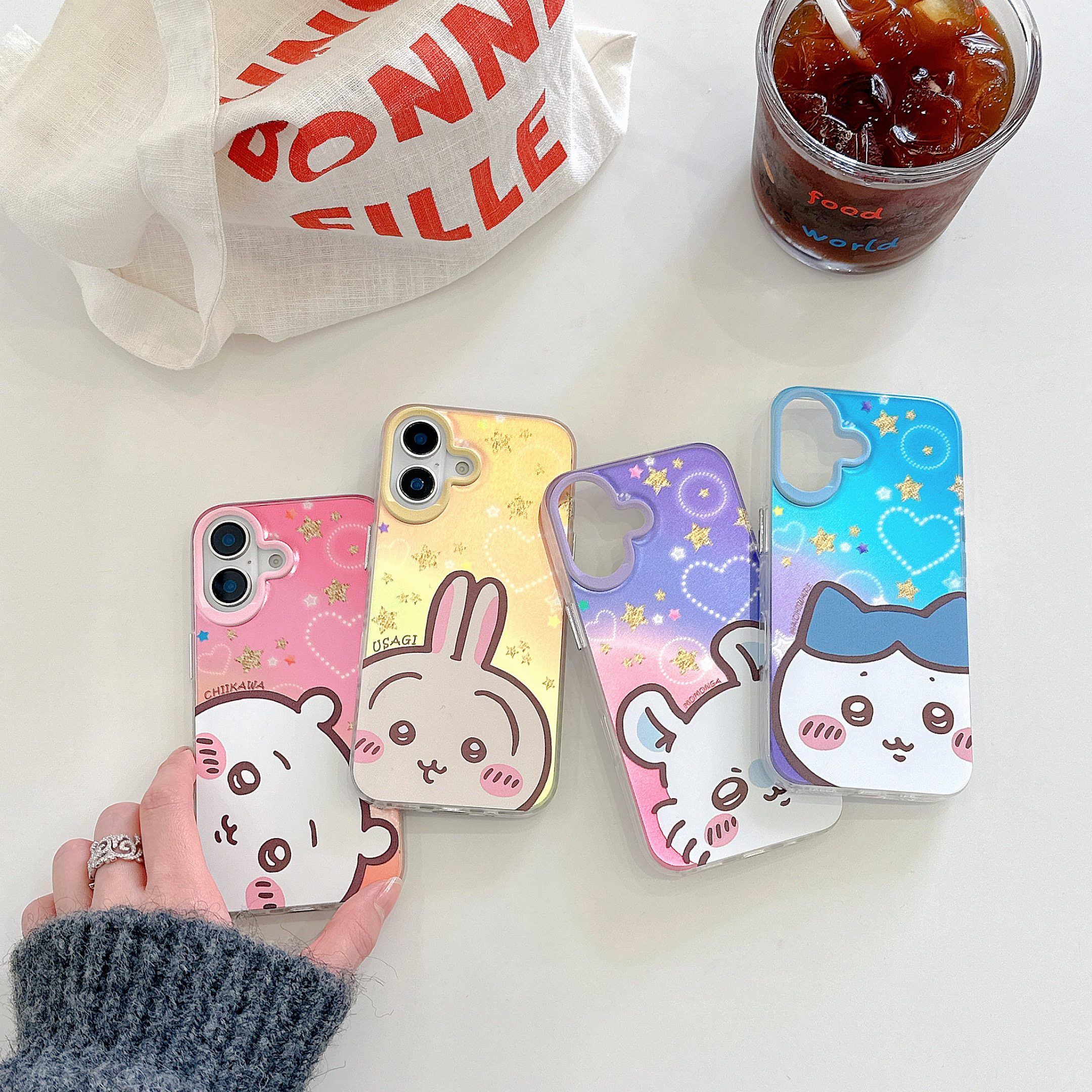 Girls Chiikawa Hachiware Usagi Gradient iPhone Case