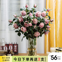 Such as a flower light luxury simulation flower decoration Living room rose fake flower decoration Table flower floral desktop dry flower bouquet