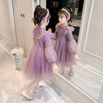 Girl Princess Dress Spring Dress 2022 New Ocean Gas Girl Child Clothing Online Red Dress Spring Autumn Children With Dress Dresses Tide