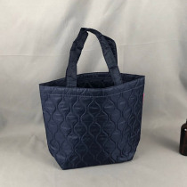 Japanese handbag literary Diamond tote bag simple Joker cotton bag student white collar waterproof lunch bag