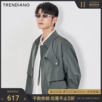 TRENDIANO Tide brand autumn mens windbreaker lapel casual coat mens 3RE3091910