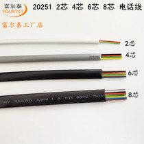 Spot supply 20251 pure copper 2 4 6 core 26 28AWG flat oxygen free copper indoor telephone wire wire Black