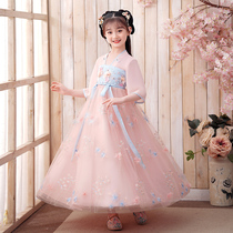 Hanfu Girls Summer Dress Dress Dress Child Goosewear Dress 2022 Summer New Dress Superfairy China Wind Tango