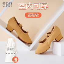 Indoor soft-bottomed dance practice shoes female teacher special ballet Latin adult dance belt with shape classical dance shoes