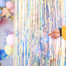 Imported colorful laser rain curtain party birthday raw belt decoration childrens wedding festival