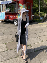 Japan boomer CK sunscreen Lady with a thin summer new full-body ice-wire breathable long sleeve hooded jacket