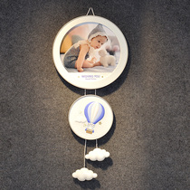 Round photo frame flushing photo frame Leather high-end photo studio childrens baby room hanging picture photo printing cartoon
