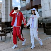 Leisure Sports Suit Spring and Autumn Loose Chinese Style Running Fitness Student Games Class Clothes Couple Dress Two-Piece Set