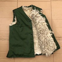 65 vintage wool vest polyester card surface fur one-piece wool vest 78 style 80 years leather vest