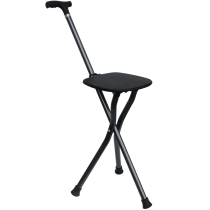 Old man crutch three-legged stool outdoor hiking stick walking stick aluminum alloy folding chair folding multi-function walking stick