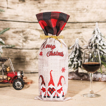 New Christmas decorations cartoon cute face-free old man wine bottle set champagne bottle bag table dress