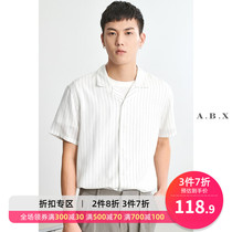  Summer thin hanging short-sleeved shirt mens loose Japanese retro wild casual business mens white shirt tide