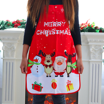 Huachi 2020 new Santa apron Christmas decorations Christmas apron cute print
