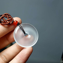 Xinjiang natural jade Gobi jade gold silk jade gemstone light beautiful green safety buckle pendant