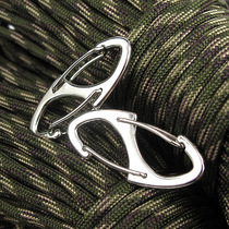 Tip 8-Character Classic simple mini spring buckle fast hanging mountaineering chain key chain S-shaped buckle metal key pendant