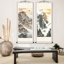 Sunrise Taishan hanging paintings have Mountains without water paintings backers living rooms study porch decorative paintings landscape silk scroll paintings
