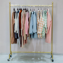 Clothes rack drying single pole floor-to-ceiling bedroom inside and outside the household dormitory simple hanging clothes dormitory mobile shelf with pulley
