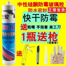 Glass glue waterproof mildew proof kitchen and bathroom neutral glue household silicone glue porcelain white transparent black Gray strong sealant