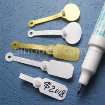 Self-buckle non-glue blank PVC jewelry label set snap tag white gold small hanging card jewelry price tag