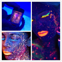 British stargazer Fluorescent orange glitter sequins Nightclub stage Fish scale sheet Face Eye decoration Luminous