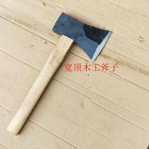 Blacksmith shop flat top wood high carbon steel hand forged single-edged axe woodworking firewood axe tomahawk mountain logging axe outdoor cutting