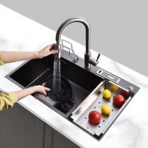 Submarine 304 stainless steel handmade tank large single tank kitchen washing basin gun gray nano sink SGP-SD8048R