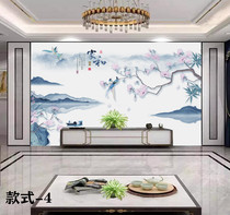 Bamboo Wood Fiber New Chinese Flower Bird TV Background Wall Living-room Bedroom Tea Room Background Wall Protection Wall Wall Wall fastloading plate