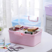 Convenience large household portable medicine box multi-layer multifunctional first aid kit double plastic storage medical medicine box