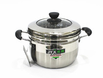 Jiaxing stainless steel Japanese steamer soup pot steamer steamer steamer household second layer thick bottom gas induction cooker Universal
