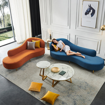 Light luxury fabric sofa Nordic shaped Chaise creative Hotel lobby Villa club reception Arc combination customization