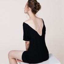 Summer Modale Sleeping Dress Lady Thin Truffle Back Sexy Sleepwear Spring Autumn Black Home Conserved Big Yard summer