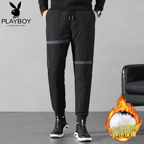  Playboy casual tooling down mens pants 90%white duck down mens thickened warm leg pants do not run velvet tide