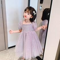 Girls dress childrens dress Princess dress Korean moussy vivi little girl foreign style puffy mesh dress