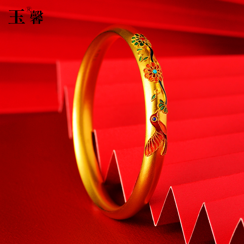 Foot gold gold lock bracelet heritage female first heart by hand-forged hand錬 pendant gift yuxin 92