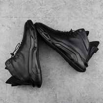 New 2022 springtime Martin boots Mens black gush with short boots Damp Leather Inglén Wind Cotton Shoes Tooling Boots Man