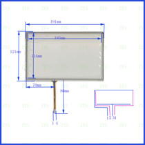 190*120 car navigation touch handwritten external screen glass four-wire resistance good quality high sensitivity