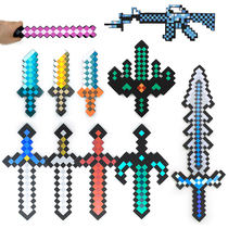 My world new game peripheral eva foam sword pick diamond blue sword weapon axe shovel gun doll toy