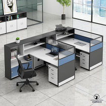 Modern staff office desk office staff 4 6 people computer table and chair combination double Financial desk f type