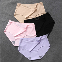 High waist seamless ice silk underwear women comfortable soft crotch one piece of abdominal breifs