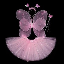 Little Fairy Toys Childrens Butterfly Wings Childrens Day Pink Childrens Day Childrens Non-Glowing Wings Set Skirt