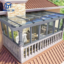 Wuhan villa garden terrace European-style Broken Bridge aluminum alloy Sunshine Room custom sealed balcony double-layer tempered glass room