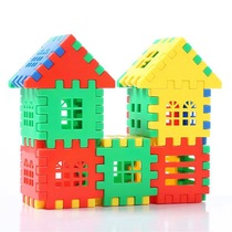 Baby large square plastic puzzle building blocks 3-6 years old childrens square house assembly puzzle power toys