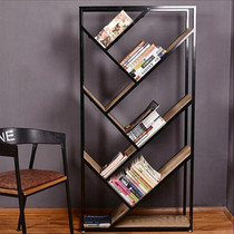 American country office decoration iron solid wood retro shelf cafe restaurant display partition bookshelf