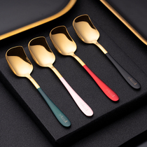 onlycook color short handle coffee spoon 304 stainless steel small spoon Household gold dessert spoon Ice cream yogurt