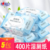 Heart Print Wet Toilet Paper Adult Hygiene Wipes Private Clean Butt Wipe Wet Toilet Paper 5 Pack 400 Tablets