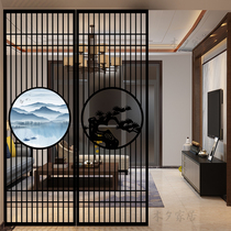 New Chinese wrought iron screen partition office living room dining room entrance hollow simple modern decoration