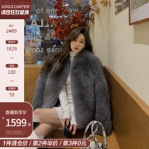 COCO fur ‘little protagonist’ annual meeting color ~ Multi-color imported fox hair short fur coat female